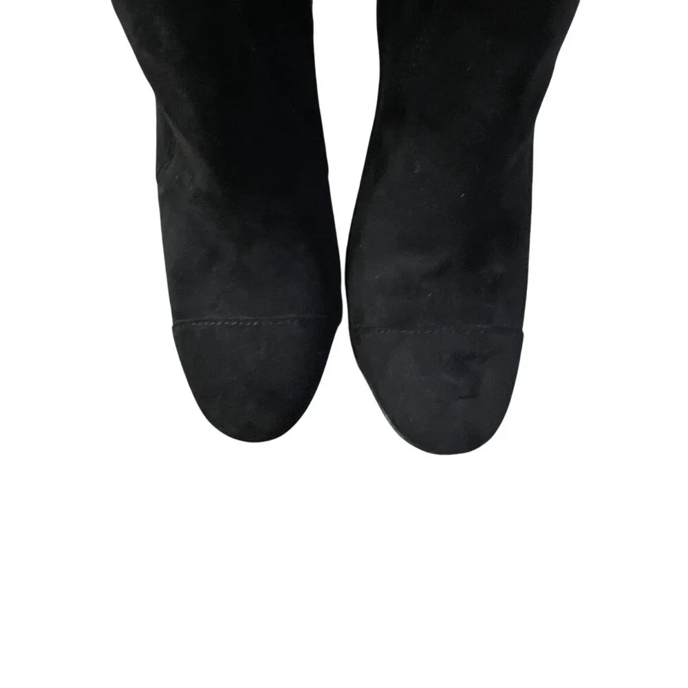 Ann Taylor OTN Faux Suede Boots Heels Size 7.5 Black